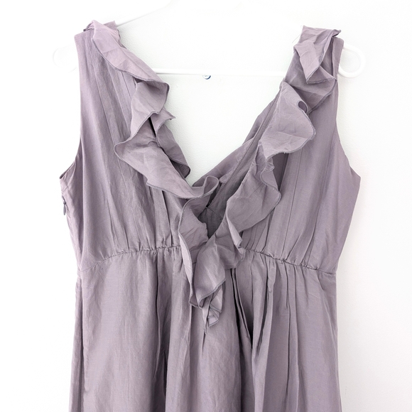 Margit Brandt Danish Designer Romatic Ruffled Lavender Mini Dress * Size Medium - Picture 5 of 8